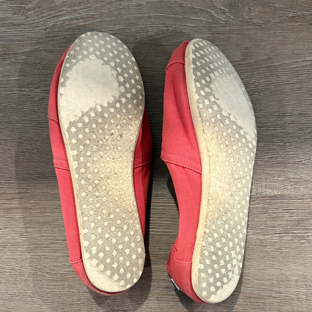 TOMS Vibrant Coral Canvas Slip-Ons - Picture 2 of 6
